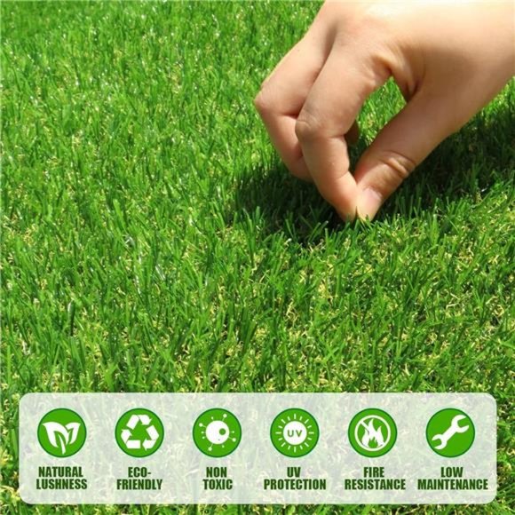 Artificial Grass Turf for Pet Dogs 3' x 5', Fake Grass Lawn with Drain Holes - Picture 2 of 7